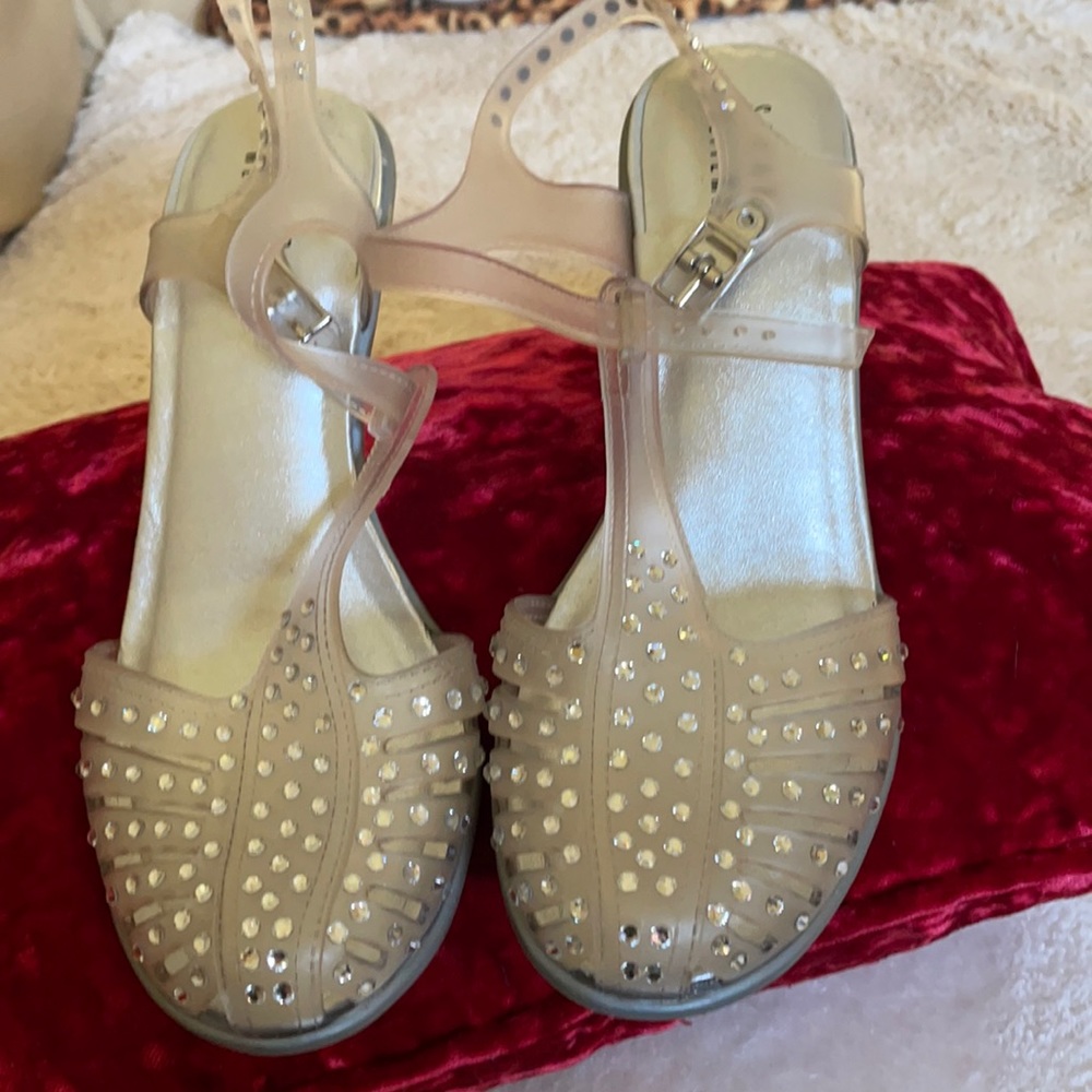STUART WEITZMAN shoes transparent with diamonds